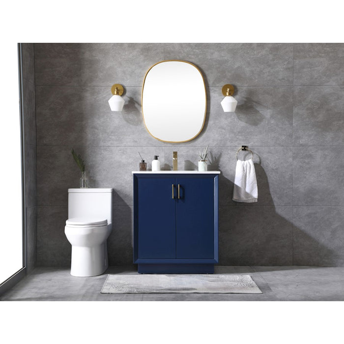 Elegant Lighting Hayes 30"L Single Vanity Sink, Blue