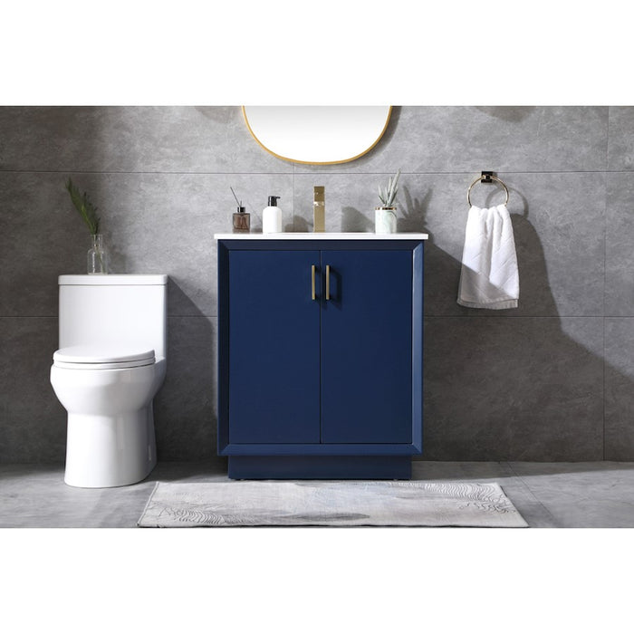 Elegant Lighting Hayes 30"L Single Vanity Sink, Blue