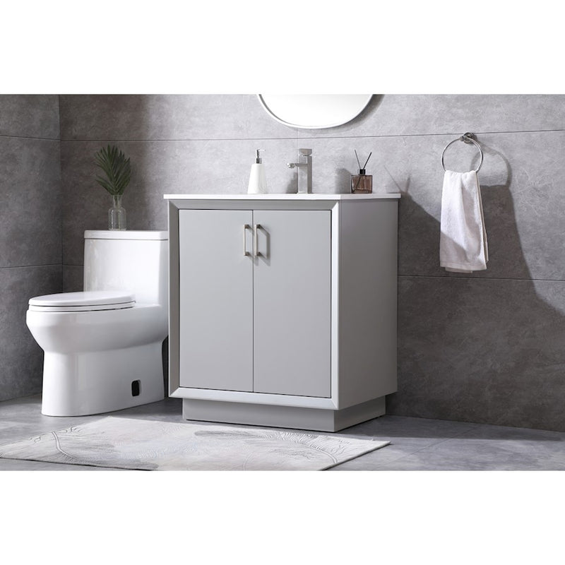 Elegant Lighting Hayes 30"L Single Vanity Sink, Grey