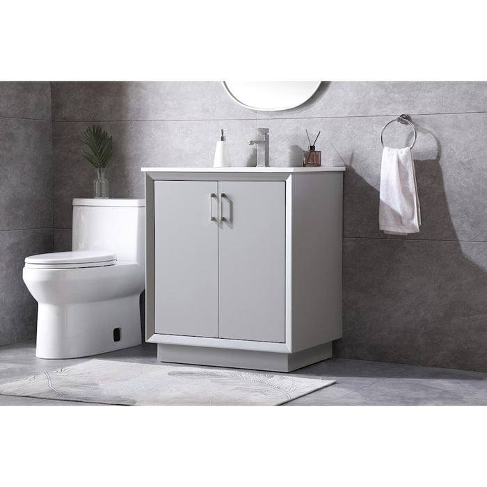 Elegant Lighting Hayes 30"L Single Vanity Sink, Grey