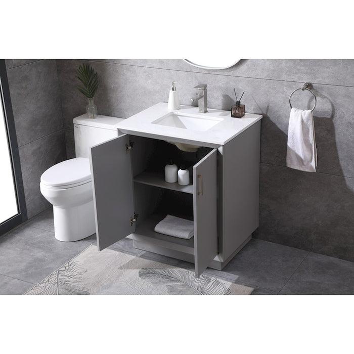 Elegant Lighting Hayes 30"L Single Vanity Sink, Grey