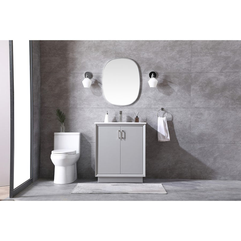 Elegant Lighting Hayes 30"L Single Vanity Sink, Grey