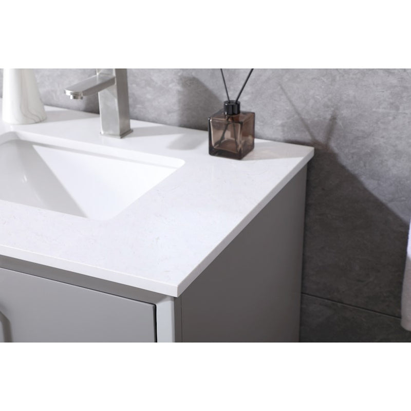 Elegant Lighting Hayes 30"L Single Vanity Sink, Grey