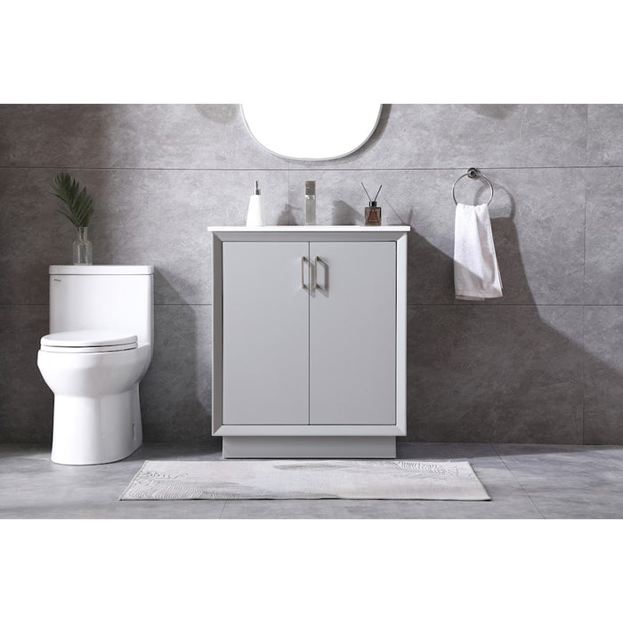 Elegant Lighting Hayes 30"L Single Vanity Sink, Grey
