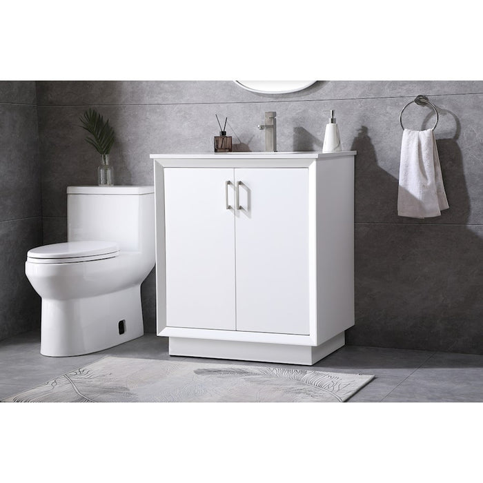 Elegant Lighting Hayes 30"L Single Vanity Sink, White