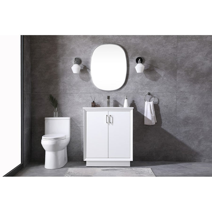 Elegant Lighting Hayes 30"L Single Vanity Sink, White