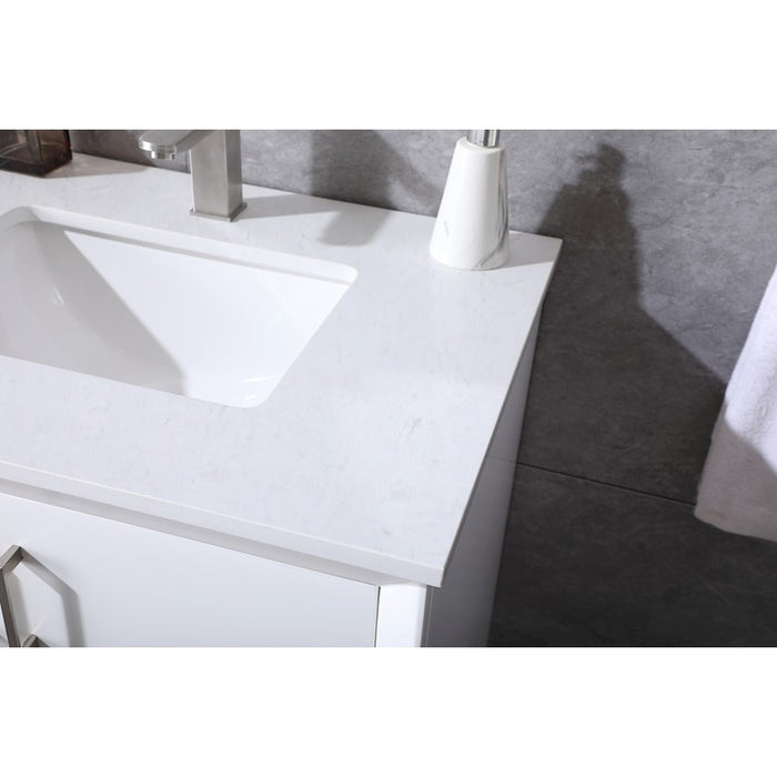 Elegant Lighting Hayes 30"L Single Vanity Sink, White