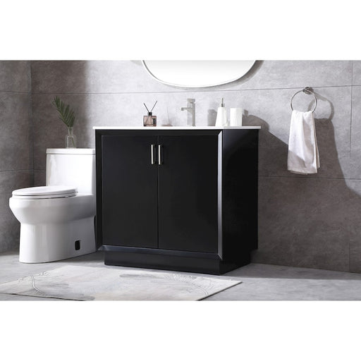 Elegant Lighting Hayes 36"L Single Vanity Sink, Black