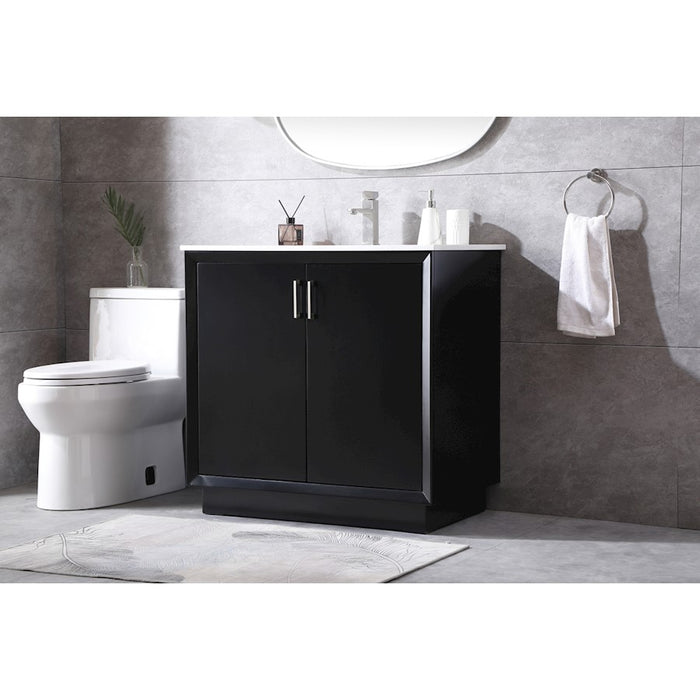 Elegant Lighting Hayes 36"L Single Vanity Sink, Black