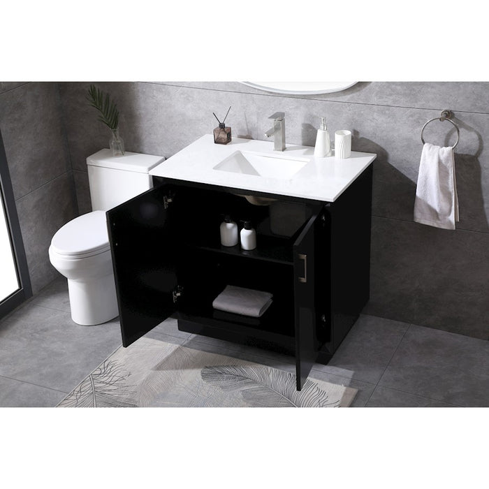 Elegant Lighting Hayes 36"L Single Vanity Sink, Black