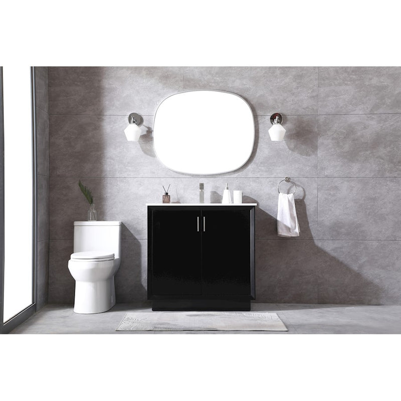 Elegant Lighting Hayes 36"L Single Vanity Sink, Black