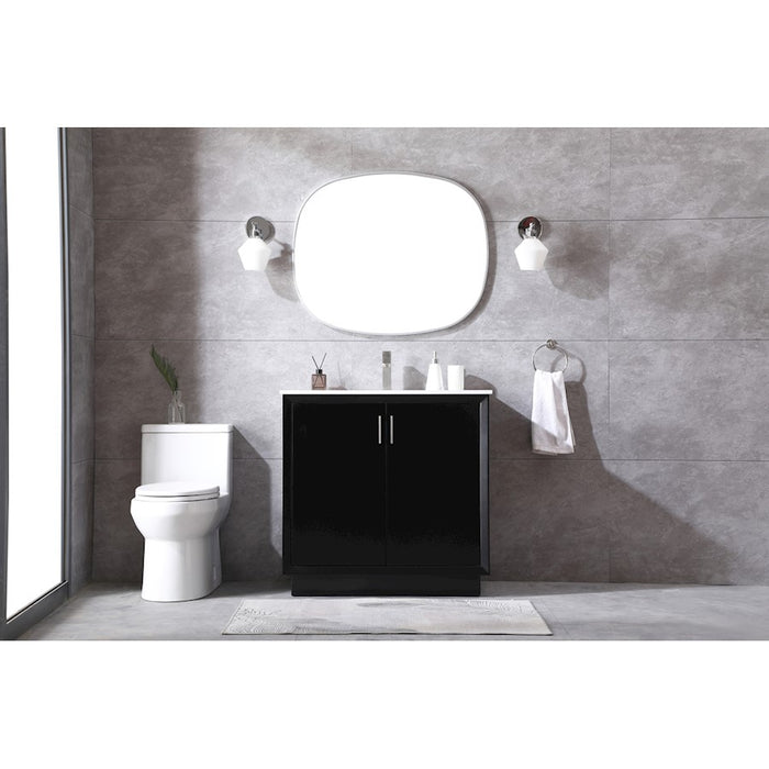 Elegant Lighting Hayes 36"L Single Vanity Sink, Black