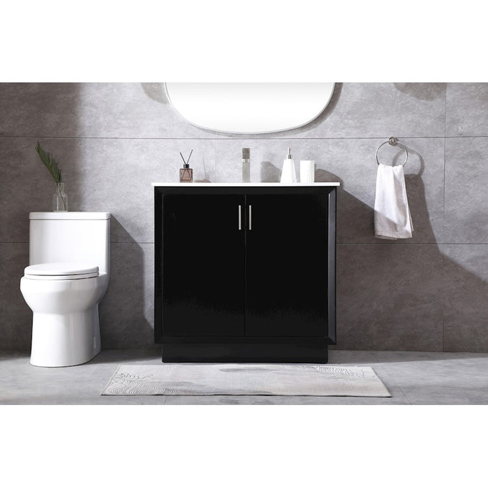 Elegant Lighting Hayes 36"L Single Vanity Sink, Black