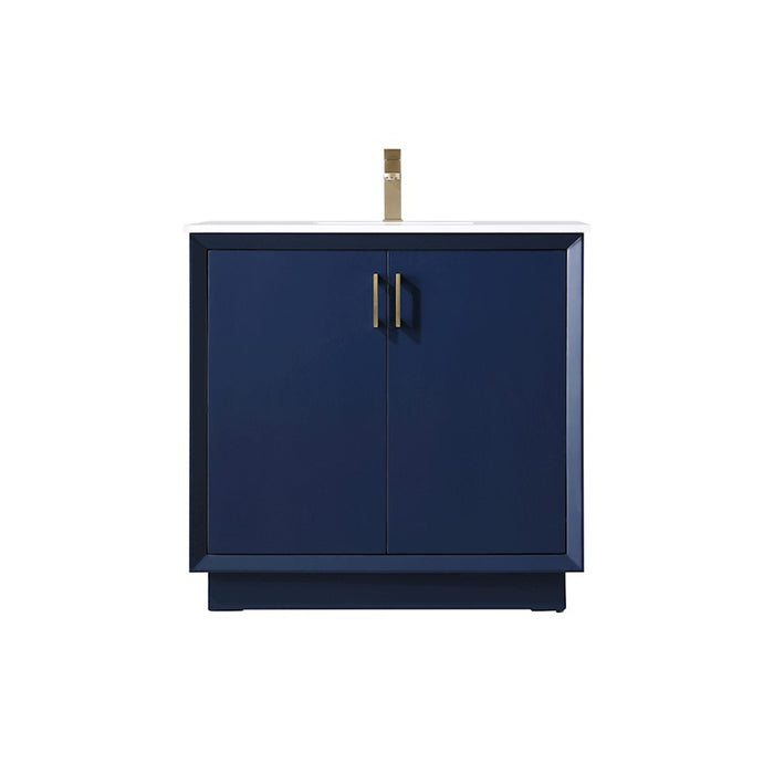 Elegant Lighting Hayes 36"L Single Vanity Sink, Blue - VF19636BL