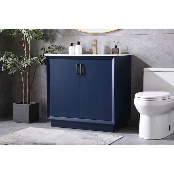 Elegant Lighting Hayes 36"L Single Vanity Sink, Blue