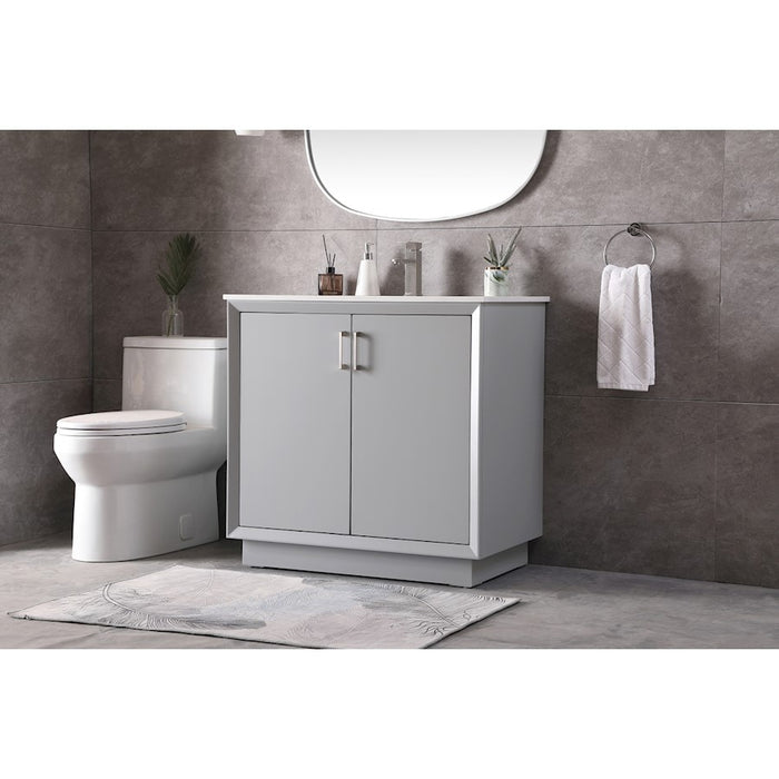 Elegant Lighting Hayes 36"L Single Vanity Sink, Grey