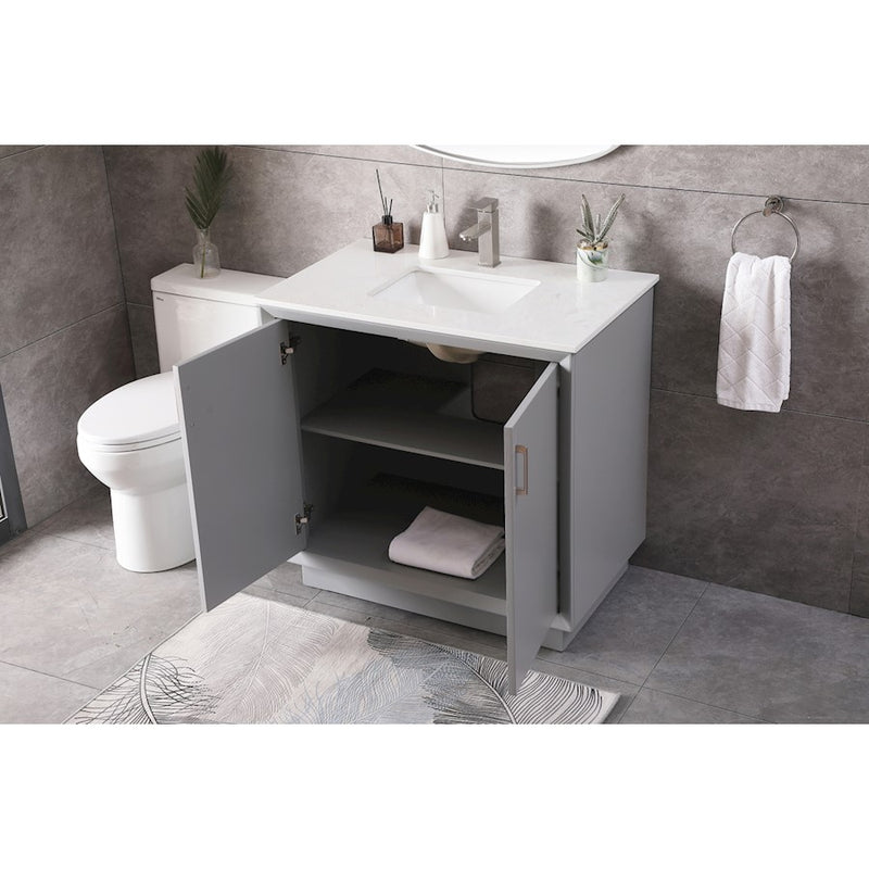 Elegant Lighting Hayes 36"L Single Vanity Sink, Grey