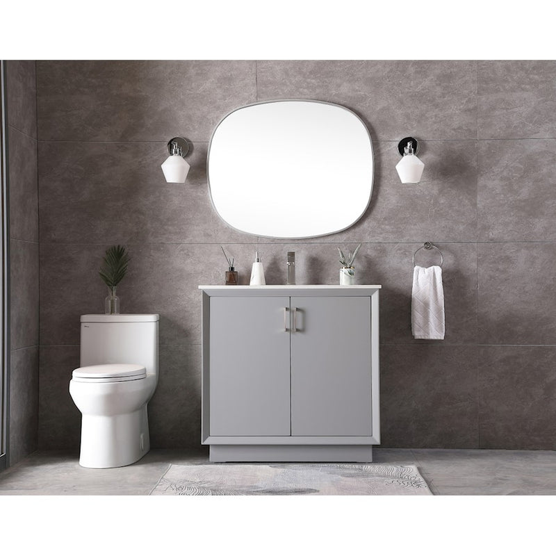 Elegant Lighting Hayes 36"L Single Vanity Sink, Grey