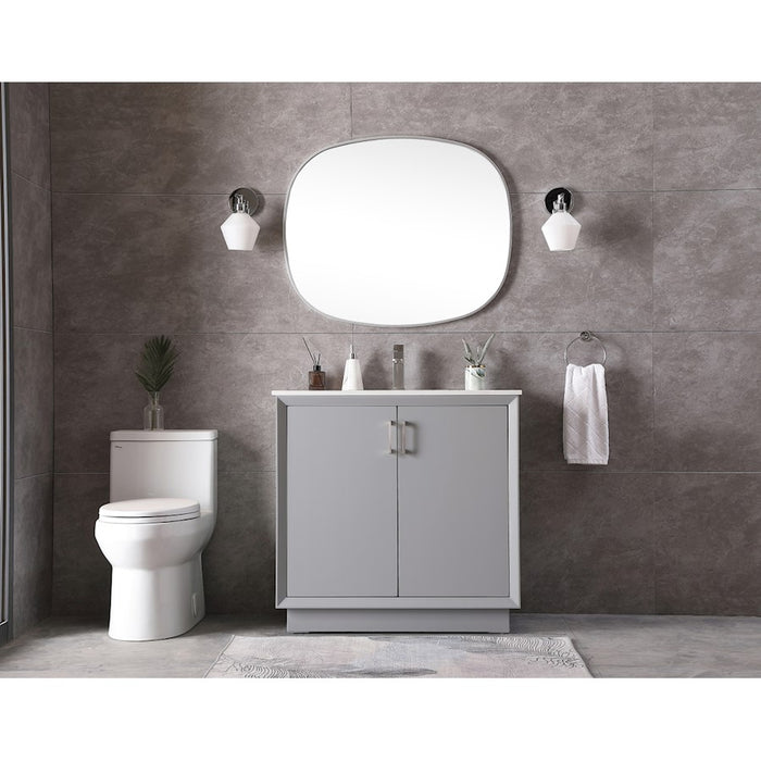 Elegant Lighting Hayes 36"L Single Vanity Sink, Grey
