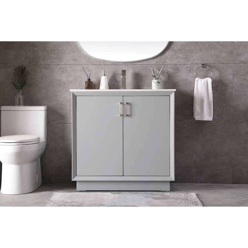 Elegant Lighting Hayes 36"L Single Vanity Sink, Grey