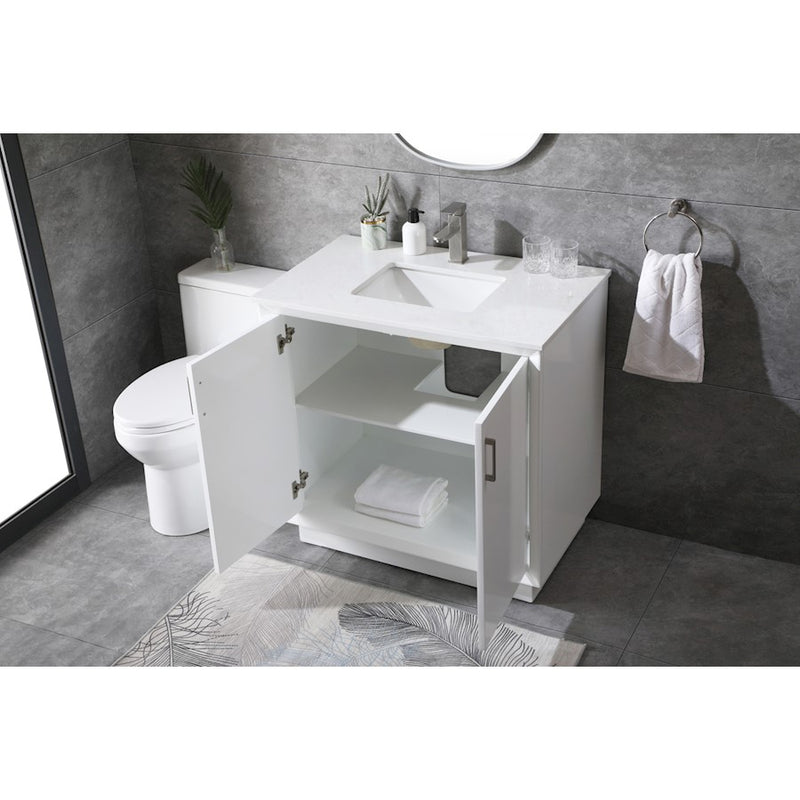 Elegant Lighting Hayes 36"L Single Vanity Sink, White