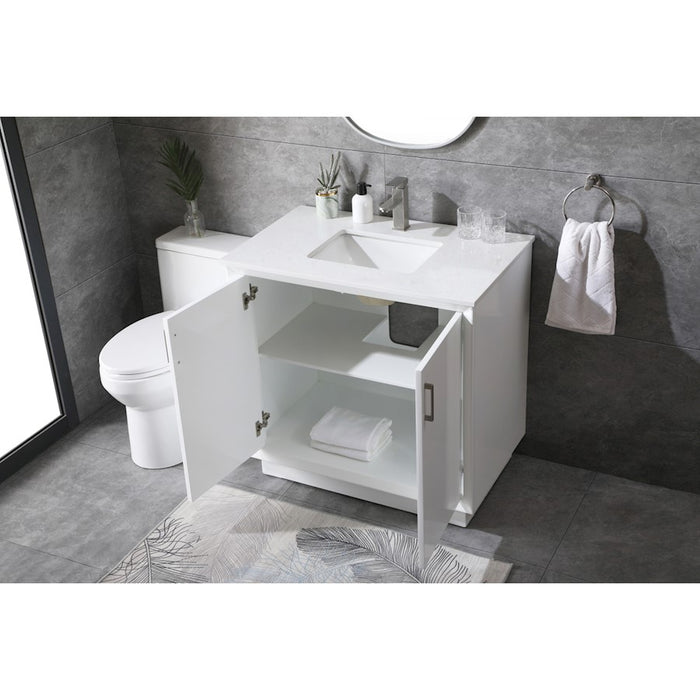 Elegant Lighting Hayes 36"L Single Vanity Sink, White