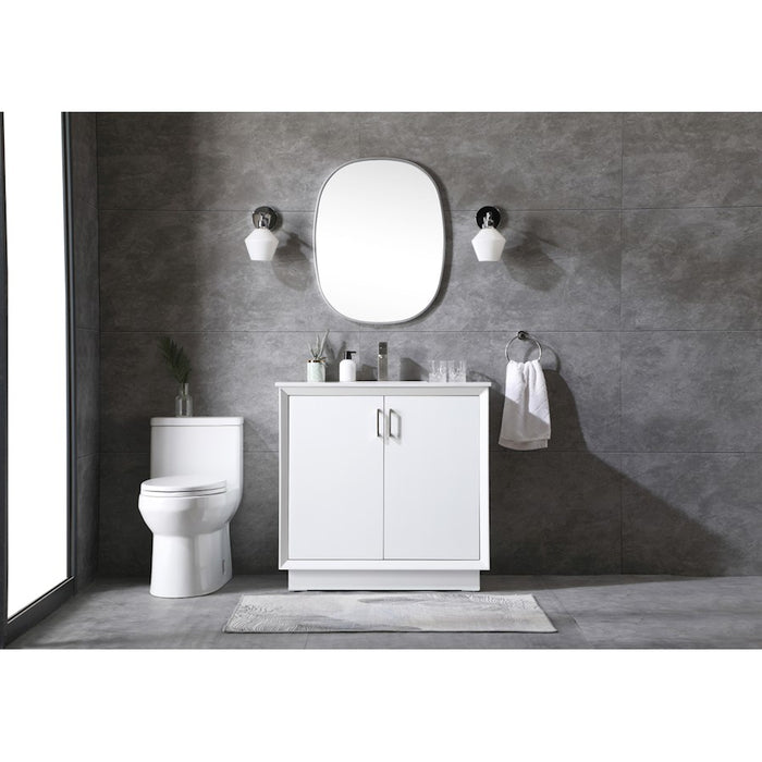 Elegant Lighting Hayes 36"L Single Vanity Sink, White