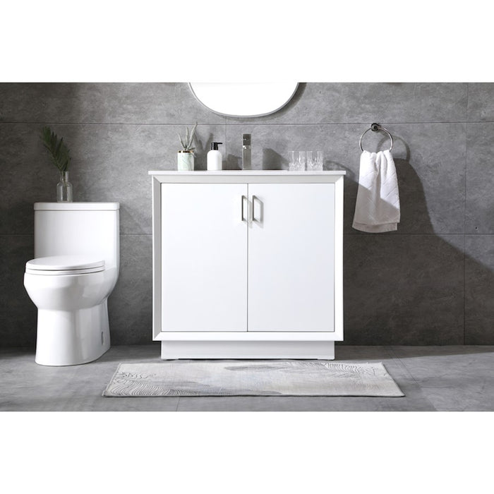 Elegant Lighting Hayes 36"L Single Vanity Sink, White