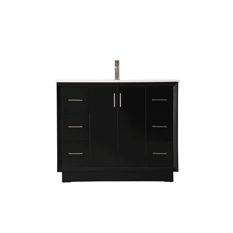 Elegant Lighting Hayes 42"L Single Vanity Sink, Black - VF19642BK