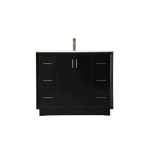 Elegant Lighting Hayes 42"L Single Vanity Sink, Black - VF19642BK