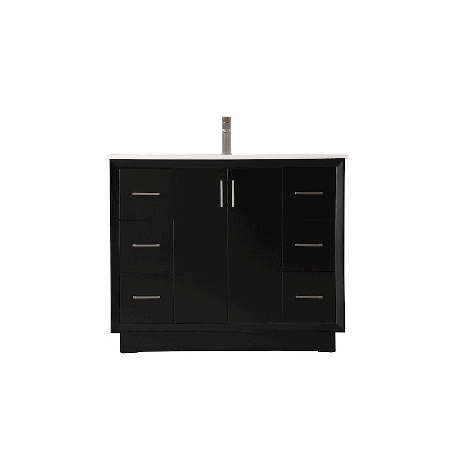 Elegant Lighting Hayes 42"L Single Vanity Sink, Black - VF19642BK