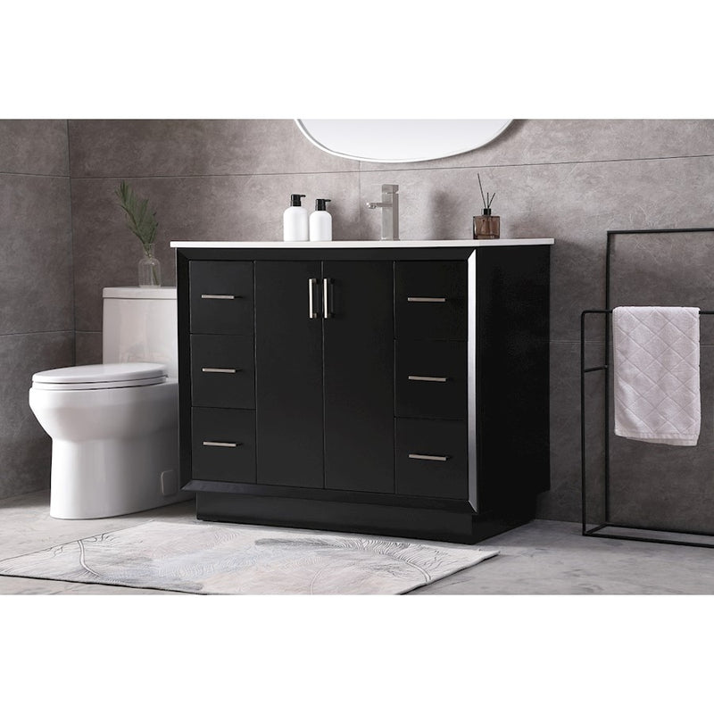 Elegant Lighting Hayes 42"L Single Vanity Sink, Black