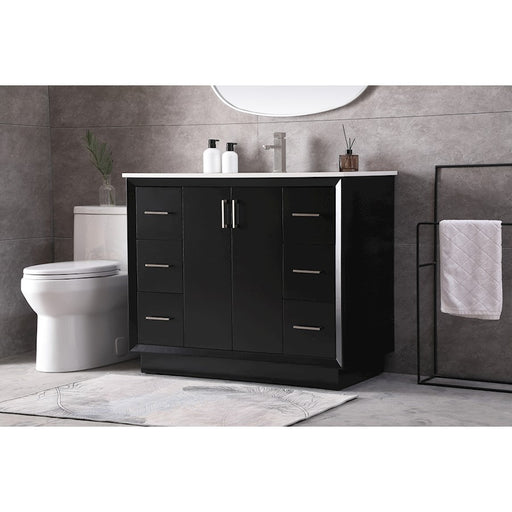 Elegant Lighting Hayes 42"L Single Vanity Sink, Black