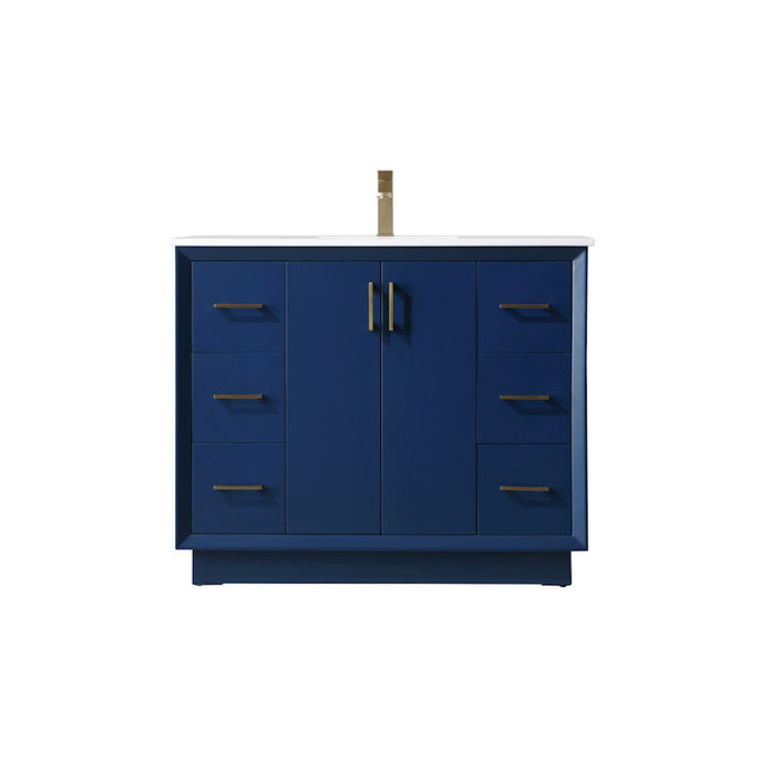 Elegant Lighting Hayes 42"L Single Vanity Sink, Blue - VF19642BL