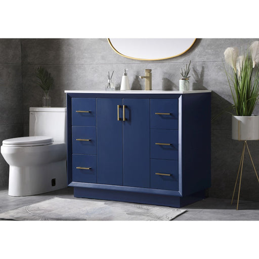 Elegant Lighting Hayes 42"L Single Vanity Sink, Blue