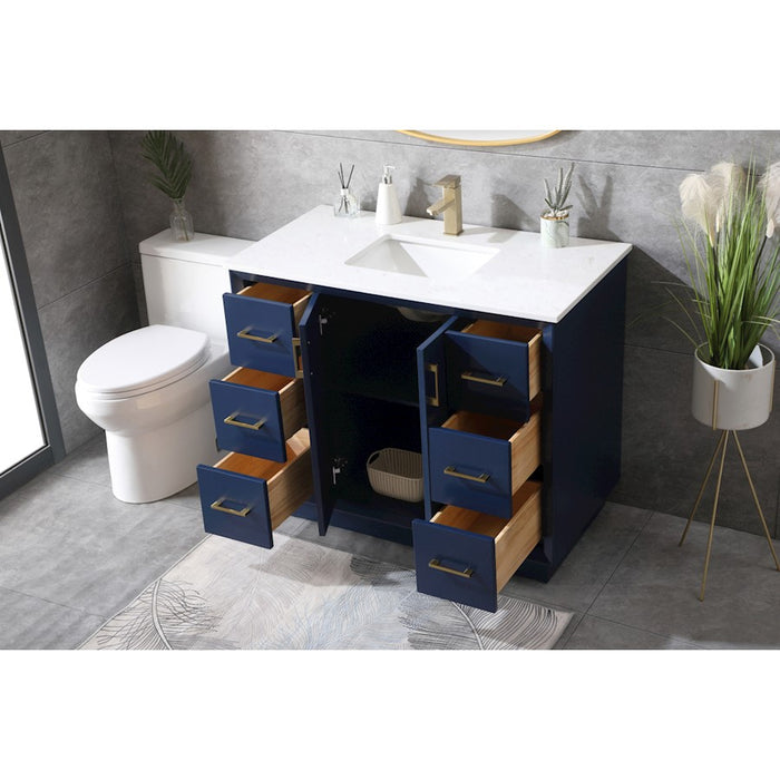 Elegant Lighting Hayes 42"L Single Vanity Sink, Blue