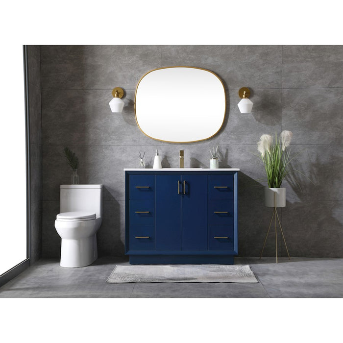 Elegant Lighting Hayes 42"L Single Vanity Sink, Blue