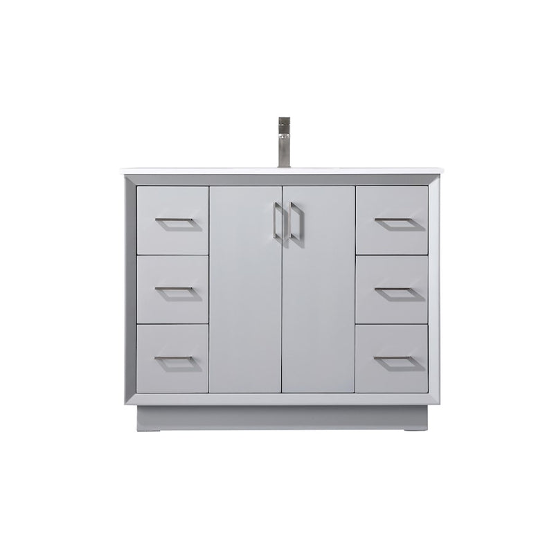 Elegant Lighting Hayes 42"L Single Vanity Sink, Grey - VF19642GR