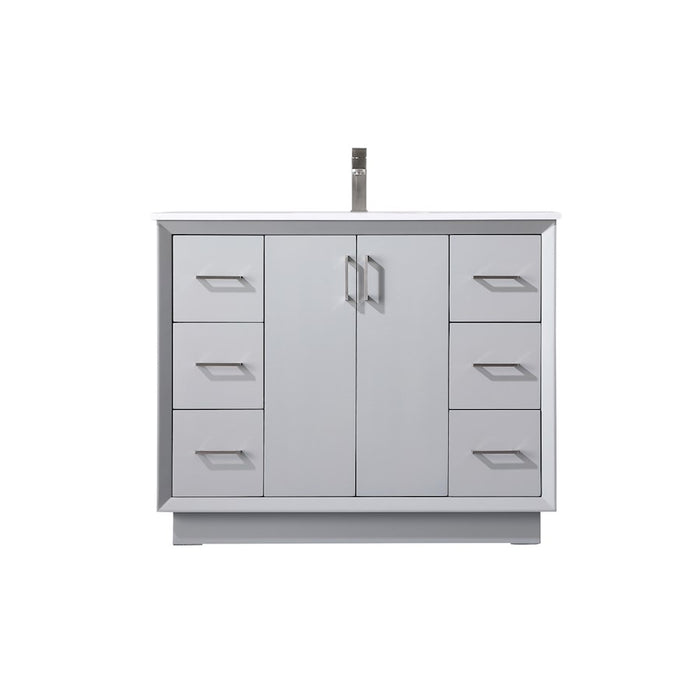 Elegant Lighting Hayes 42"L Single Vanity Sink, Grey - VF19642GR