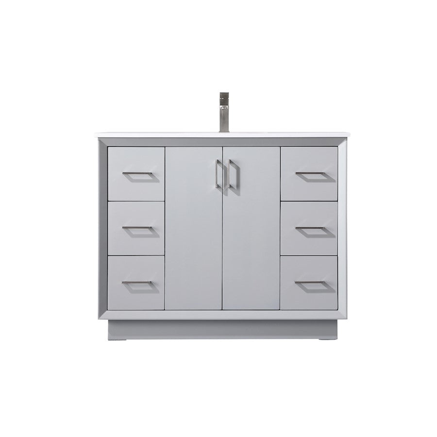 Elegant Lighting Hayes 42"L Single Vanity Sink, Grey - VF19642GR