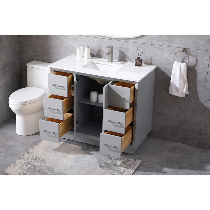 Elegant Lighting Hayes 42"L Single Vanity Sink, Grey