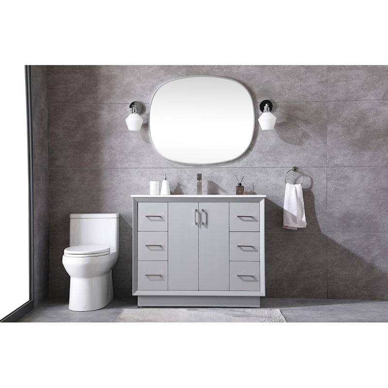 Elegant Lighting Hayes 42"L Single Vanity Sink, Grey