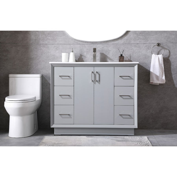 Elegant Lighting Hayes 42"L Single Vanity Sink, Grey