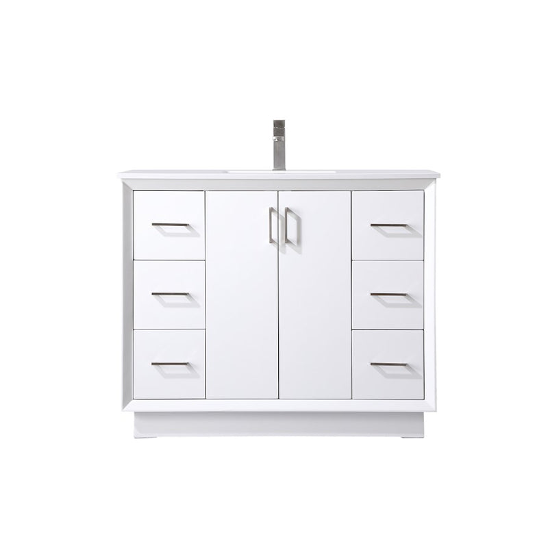 Elegant Lighting Hayes 42"L Single Vanity Sink, White - VF19642WH