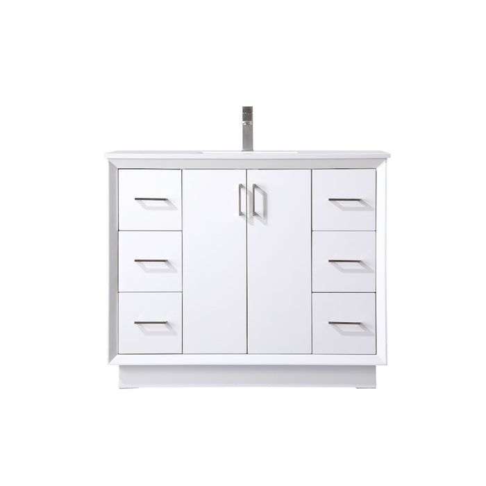 Elegant Lighting Hayes 42"L Single Vanity Sink, White - VF19642WH