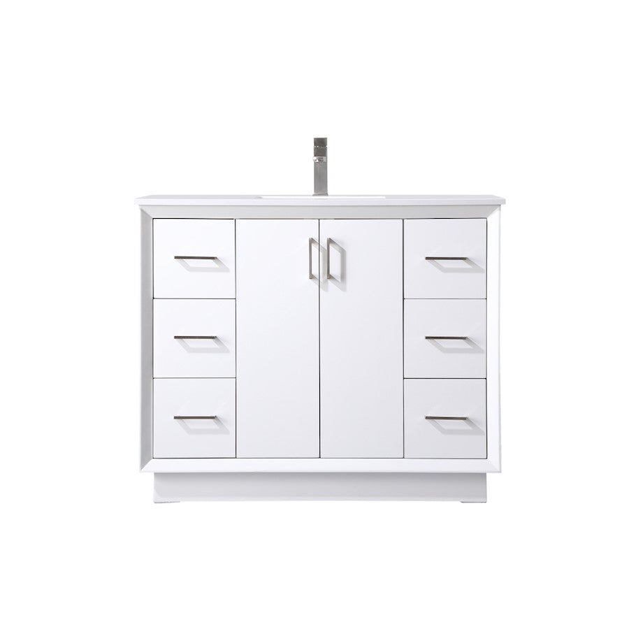 Elegant Lighting Hayes 42"L Single Vanity Sink, White - VF19642WH