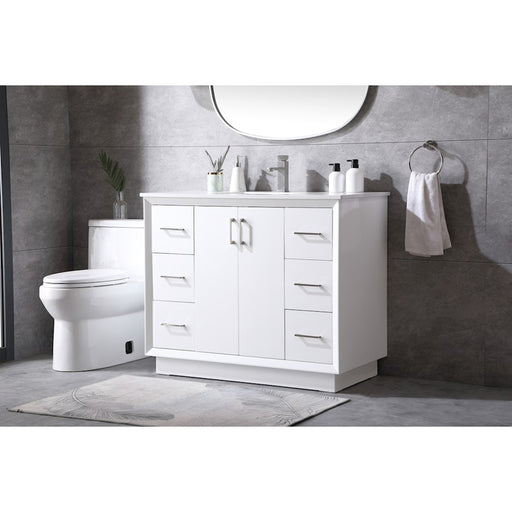 Elegant Lighting Hayes 42"L Single Vanity Sink, White