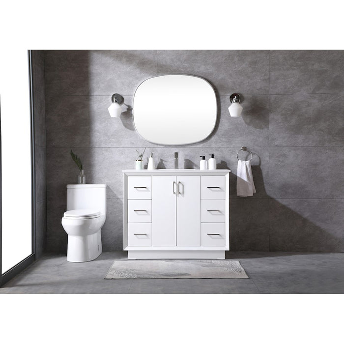 Elegant Lighting Hayes 42"L Single Vanity Sink, White