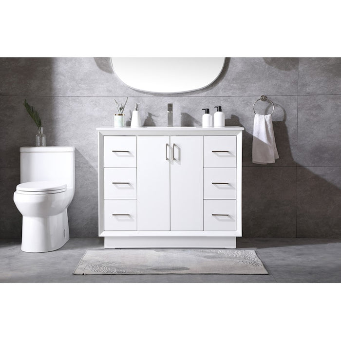 Elegant Lighting Hayes 42"L Single Vanity Sink, White