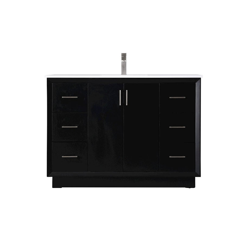 Elegant Lighting Hayes 48"L Single Vanity Sink, Black - VF19648BK